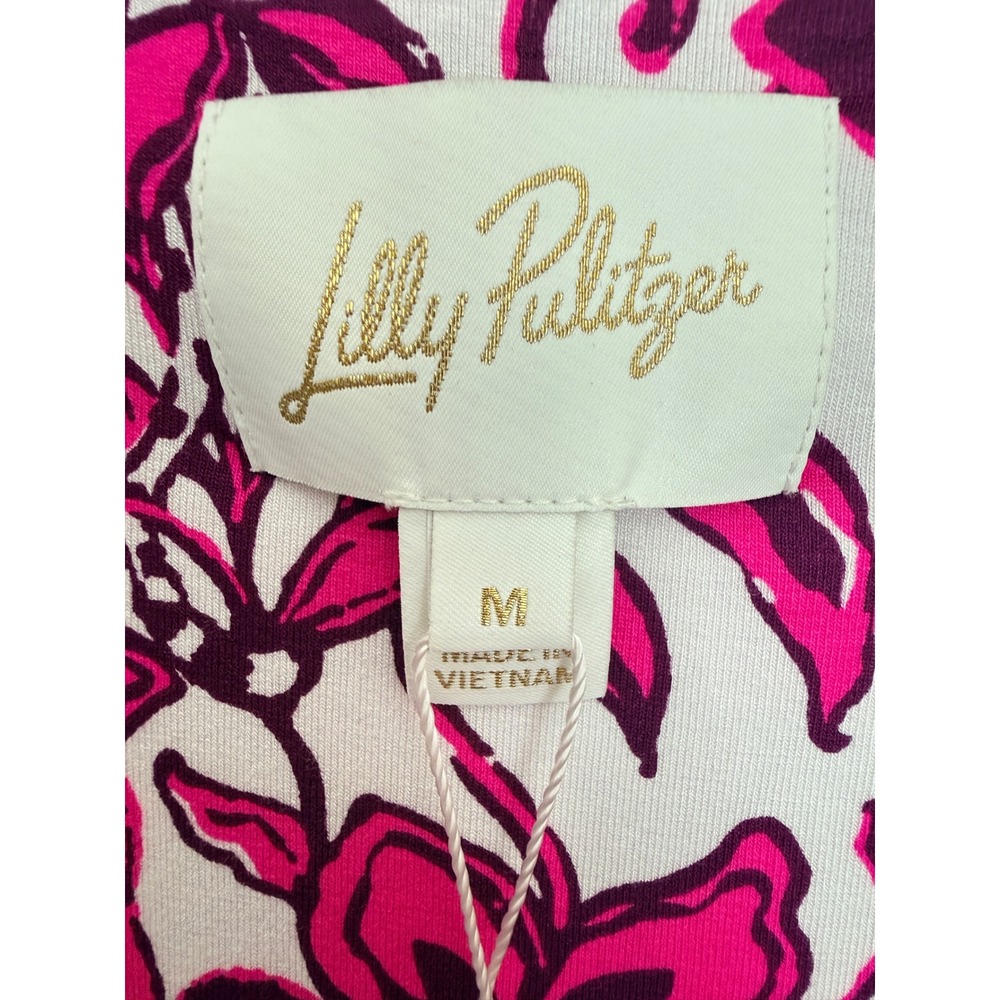 Lilly Pulitzer Skirted Romper Sz M Pink White Floral Coastal Retail $168 - Picture 9 of 12